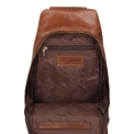 Кожаный однолямочный рюкзак коричневого цвета Ashwood Leather M-53 Tan. Вид 5.